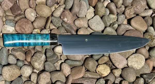 Chef knife- Blue Cotton wood - Image 3