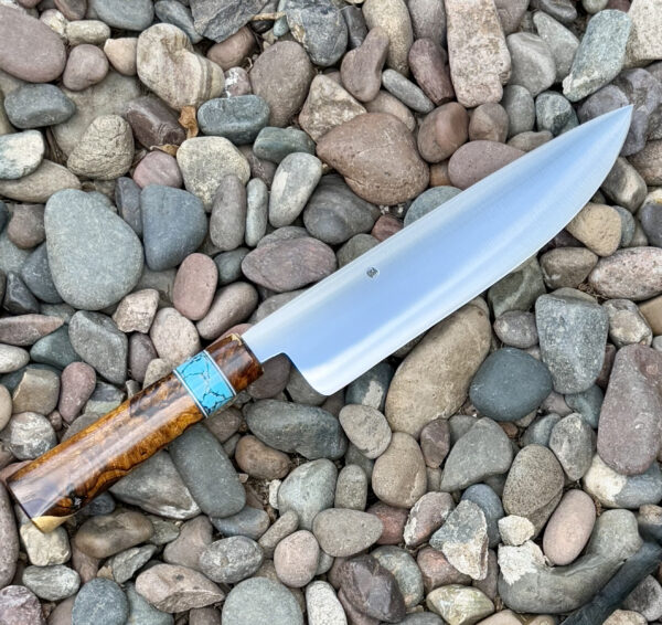 Chef knife- Turquoise and Ironwood - Image 3