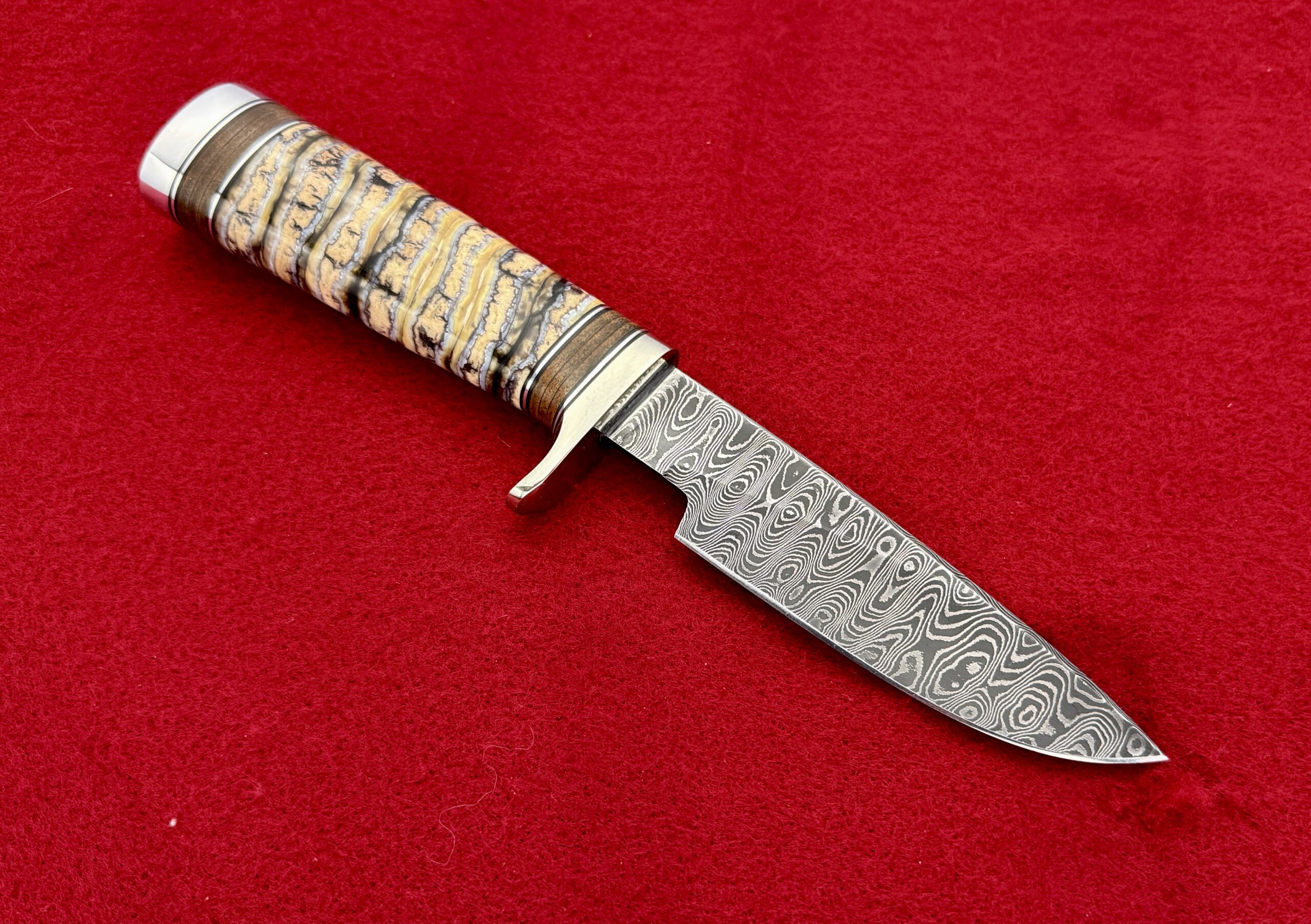 Damascus Randall style 25 with Woolly Mammoth tooth - Image 2
